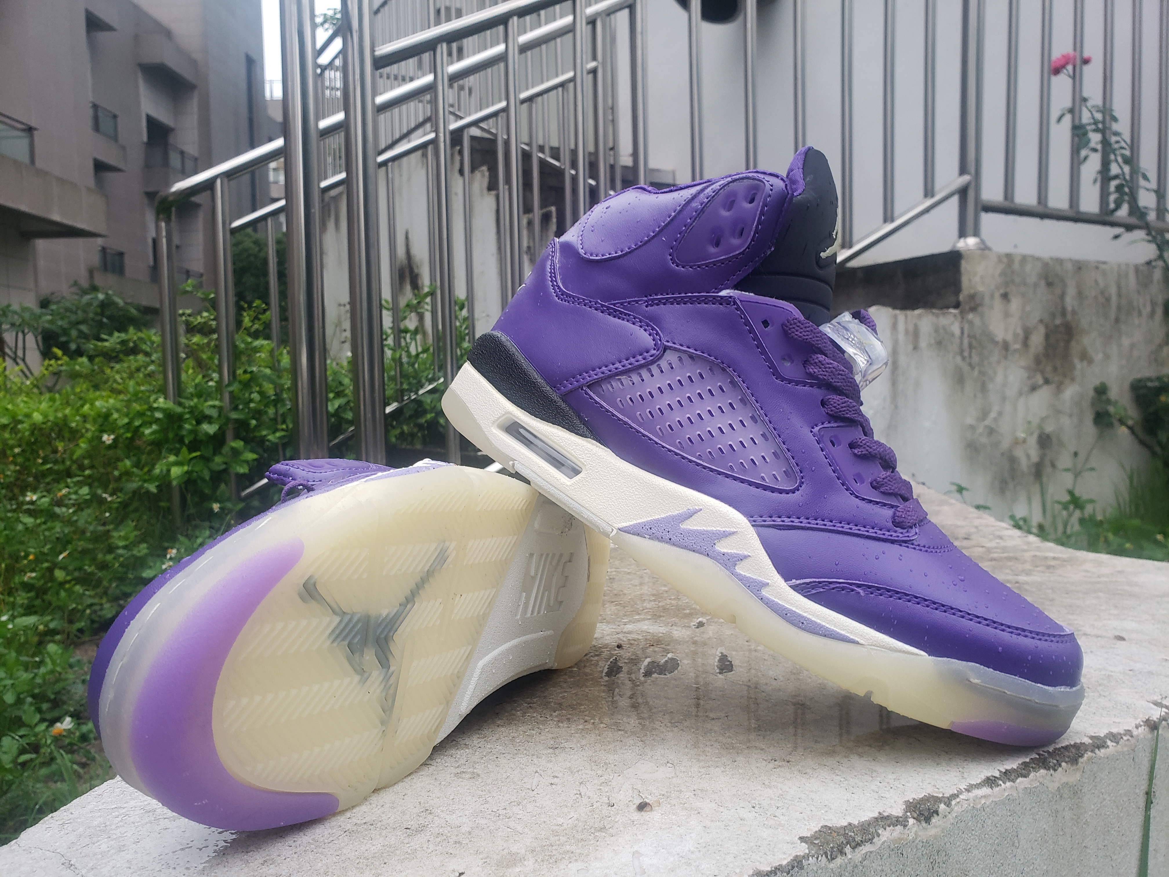 New 2022 Air Jordan 5 Retro Purple White Shoes - Click Image to Close